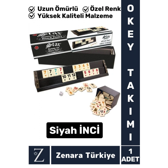 Premium Dayanıklı Silinebilir Aile Ev Arkadaş Kahve Cafe Oyun SİYAH İNCİ 101 OKEY TAKIMI