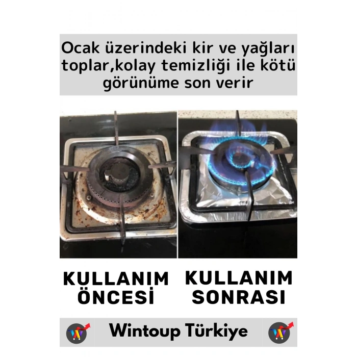 Premium Dayanıklı Uzun Ömürlü Kolay Temizlenebilir Ocak Yağ Kir Önleyici Kare Alüminyum Folyo 12Adet