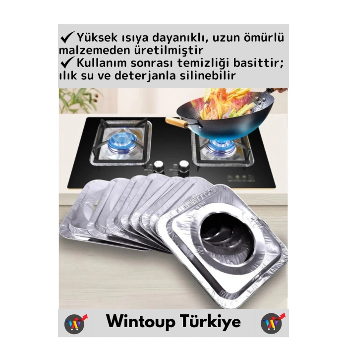Premium Dayanıklı Uzun Ömürlü Kolay Temizlenebilir Ocak Yağ Kir Önleyici Kare Alüminyum Folyo 20Adet