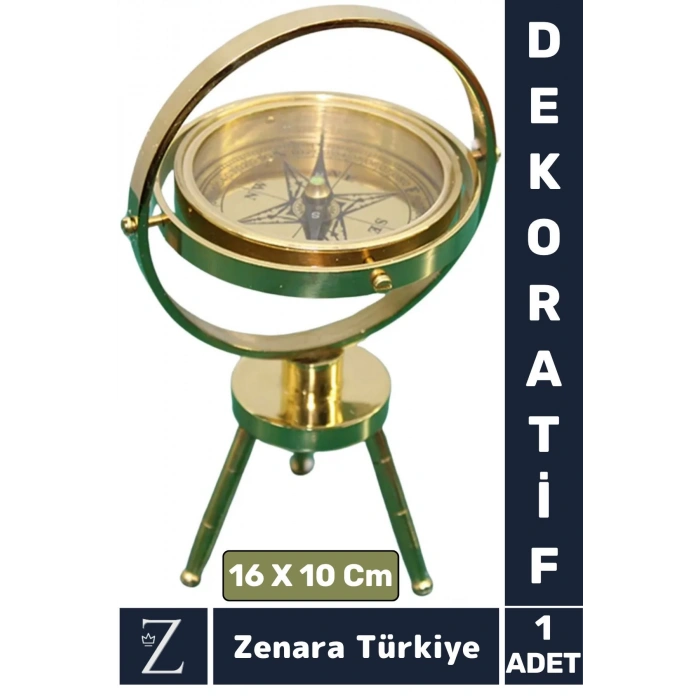 Premium Dekoratif Koleksiyon Erkek Arkadaş Sevgililer Günü Denizci Hediye PİRİNÇ Masaüstü PUSULA