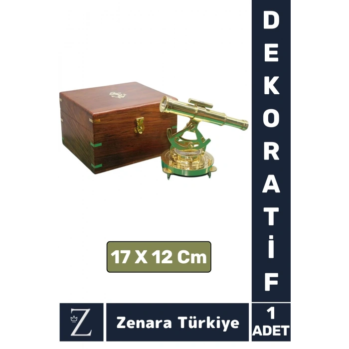 Premium Dekoratif Koleksiyon Erkek Arkadaş Sevgililer Günü Hediye PİRİNÇ Ahşap Kutu PUSULALI DÜRBÜN