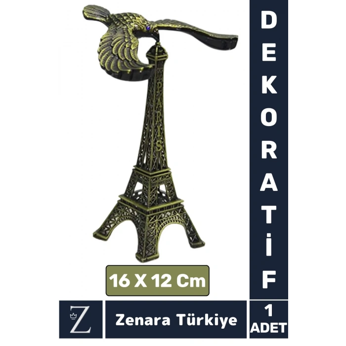 Premium Dekoratif Koleksiyon Moda Ev Ofis Hediyelik Çok Şık KARTAL Süslemeli EYFEL KULESİ