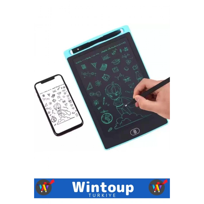 Premium Dijital Kalemli Çocuk Eğitim Tableti Grafik Ders Not Ödev Resim LCD Writing Tablet Mavi