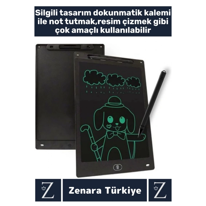Premium Dijital Silgili Kalemli Çocuk Eğitim Tableti Grafik Ders Not Ödev Resim LCD Writing Tablet