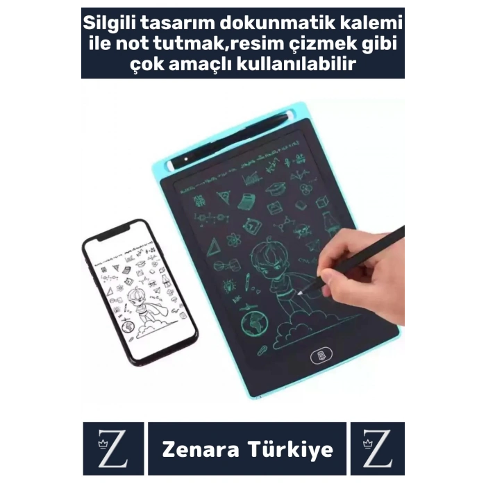Premium Dijital Silgili Kalemli Çocuk Eğitim Tableti Grafik Ders Not Ödev Resim LCD Writing Tablet