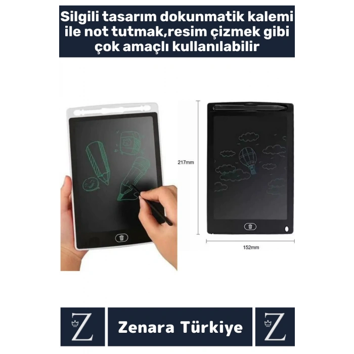 Premium Dijital Silgili Kalemli Çocuk Eğitim Tableti Grafik Ders Not Ödev Resim LCD Writing Tablet