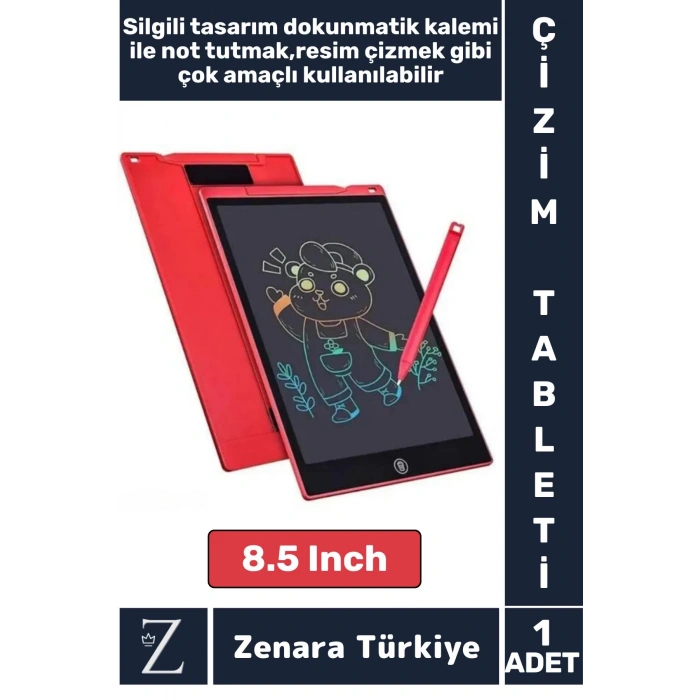 Premium Dijital Silgili Kalemli Çocuk Eğitim Tableti Grafik Ders Not Ödev Resim LCD Writing Tablet