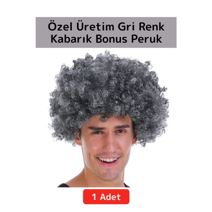 Premium Eğlence Etkinlik Kostüm Cadılar Bayramı Şık Kabarık Bonus Afro Kıvırcık Unisex Parti Peruğu