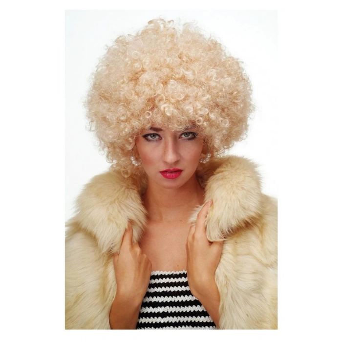 Premium Eğlence Etkinlik Kostüm Cadılar Bayramı Şık Kabarık Bonus Afro Kıvırcık Unisex Parti Peruğu