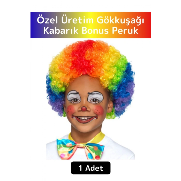 Premium Eğlenceli Etkinlik Kostüm Cadılar Bayramı Kabarık Bonus Afro Kıvırcık Unisex Parti Peruğu