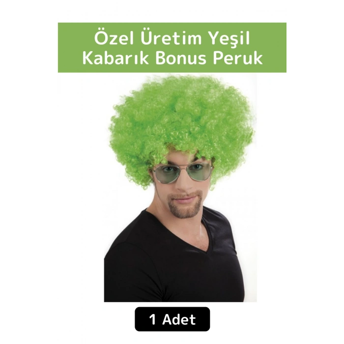 Premium Eğlenceli Etkinlik Kostüm Cadılar Bayramı Kabarık Bonus Afro Kıvırcık Unisex Parti Peruğu