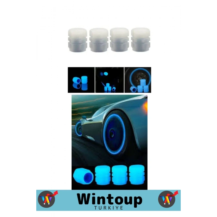 Premium Fosforlu Mavi Sibop Kapağı Otomobil Bisiklet Motosiklet, Minibüslerle Uyumlu 4lü