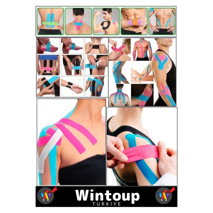 Premium Hızlı Etkili 5cmX5m Kas Eklem Bel Bacak Kol Boyun Sırt Omuz Karın Kalça Ağrı Bandı Siyah