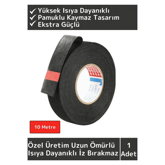 Premium Isıya Dayanıklı Yüksek Aşınma Dirençli Kalıntı Bırakmayan Alev Geciktirici 10 Metre Bant