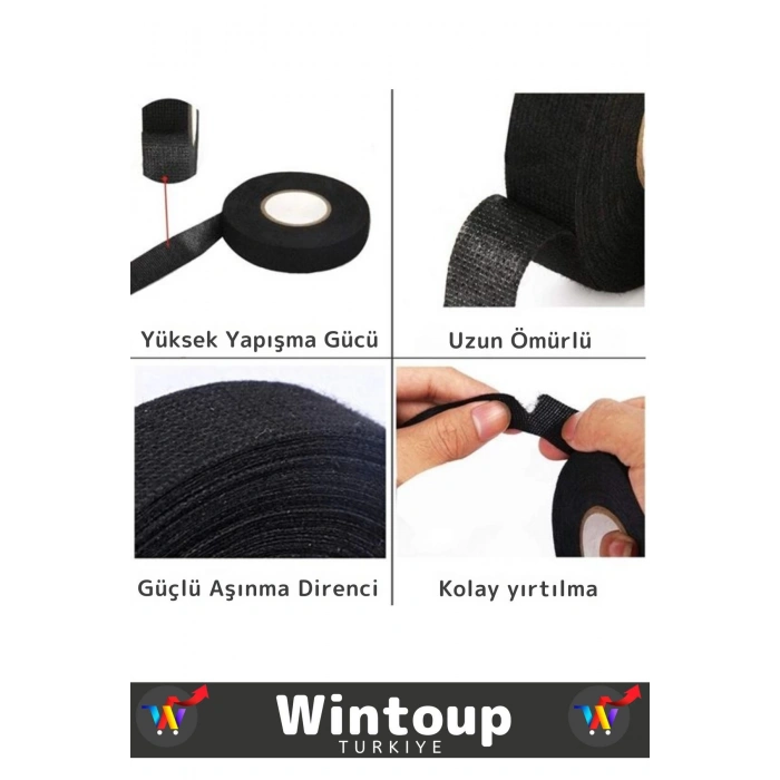 Premium Isıya Dayanıklı Yüksek Aşınma Dirençli Kalıntı Bırakmayan Alev Geciktirici 10Metre Bant 2 Ad