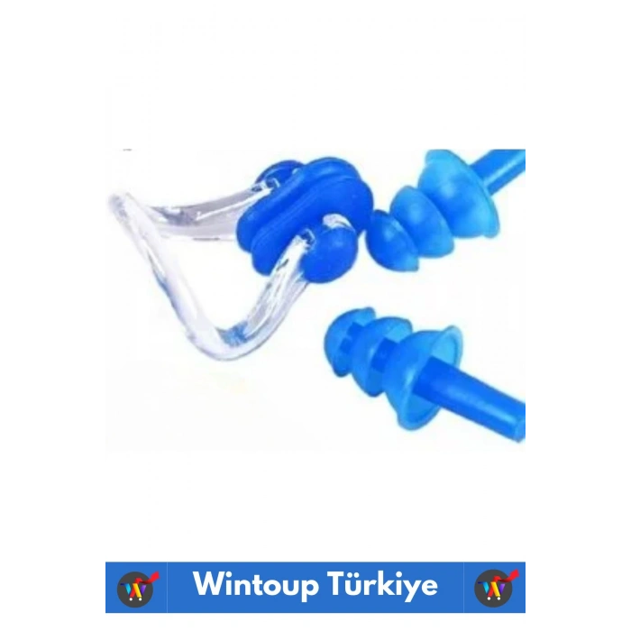 Premium Kaliteli Silikon Su Geçirmez Gürültü Önleyici Deniz Havuz Kulak Burun Tıkayıcı Set 2 Adet