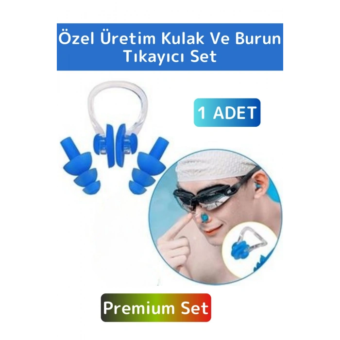 Premium Kaliteli Silikon Su Geçirmez Gürültü Önleyici Yıkanır Deniz Havuz Kulak Burun Tıkayıcı Set