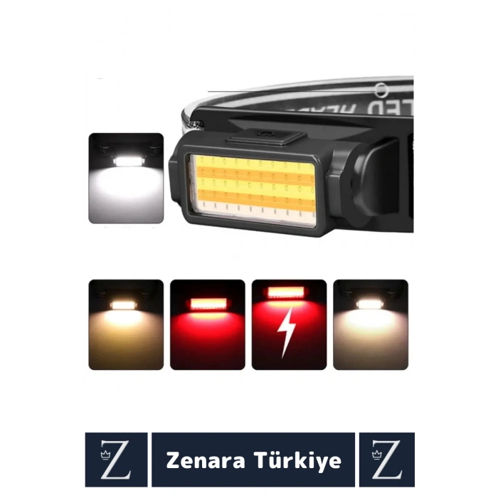 Premium Kamp Avcı Balıkçı Deprem 100- 150 Metre 50 Ledli 5 Mod Aydınlatmalı Şarjlı KAFA LAMBASI