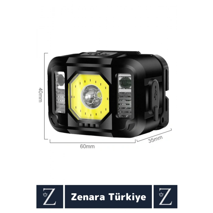 Premium Kamp Avcı Balıkçı Deprem 50-150 Metre Mesafeli Sinyal LED Şarjlı Powerled KAFA LAMBASI