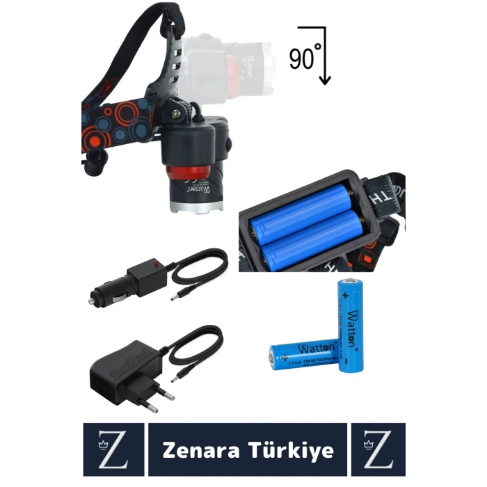 Premium Kamp Avcı Balıkçı Deprem 6000 Lümen Güçlü Işık 100-150 Metre 5 Modlu Kafa Lambası