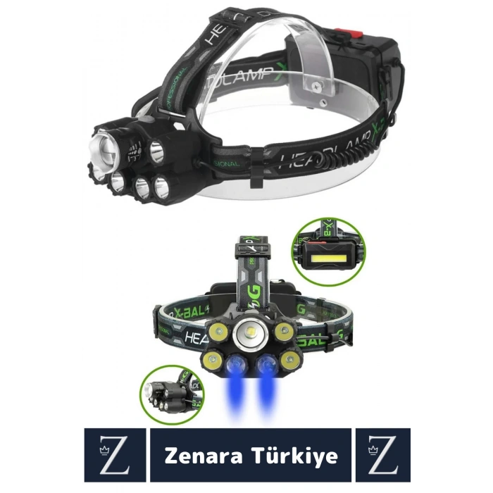 Premium Kamp Avcı Balıkçı Deprem Yüksek Mesafeli 250-400 Metre Net Işık 8 Mod Güçlü KAFA LAMBASI