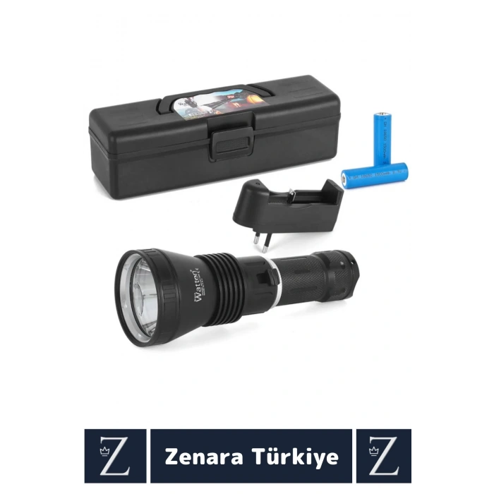 Premium Kamp Avcı Balıkçı Güvenlik Deprem Uzun Menzilli 1200 Lümen Güçlü Beyaz Işık Şarjlı El Feneri