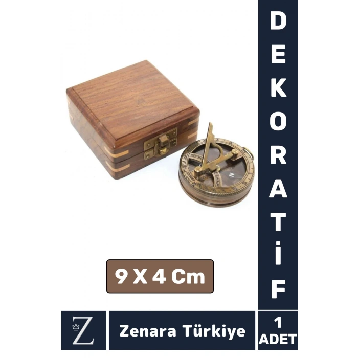 Premium Klasik Sevgili Erkek Arkadaş Özel Gün Hediye Ev Ofis Vintage Ahşap Kutu Pirinç PUSULA