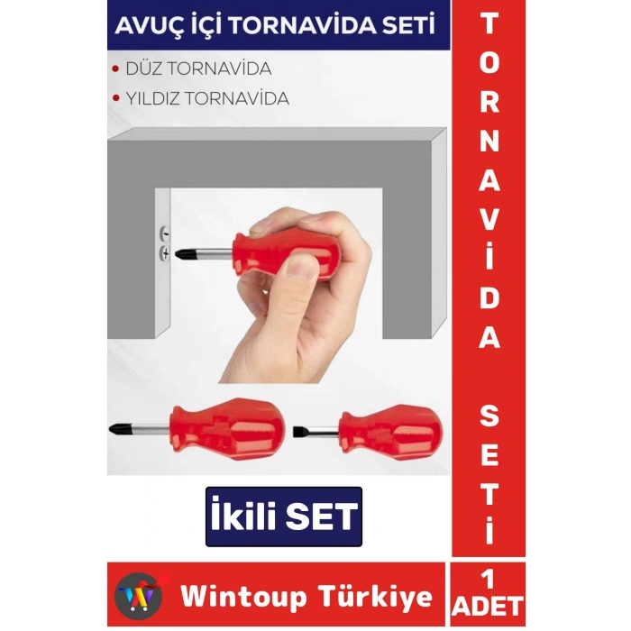 Premium Kompakt Ev Atölye Tamirat Vidalama Mini Çanta Boy Avuç İçi İkili Tornavida Seti