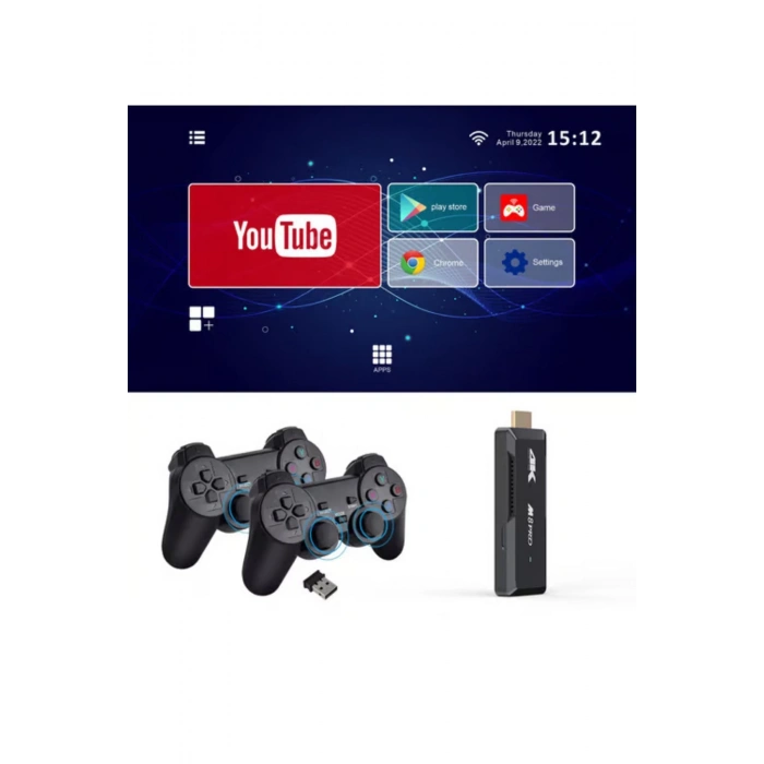 Premium M8 PRO MINI Kablosuz Aile TV Mini Oyun Konsolu Çift Kol 10000 Oyun