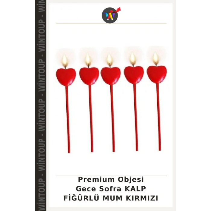Premium Objesi Aromatik Obje Sofra KALP FİĞÜRLÜ MUM KIRMIZI