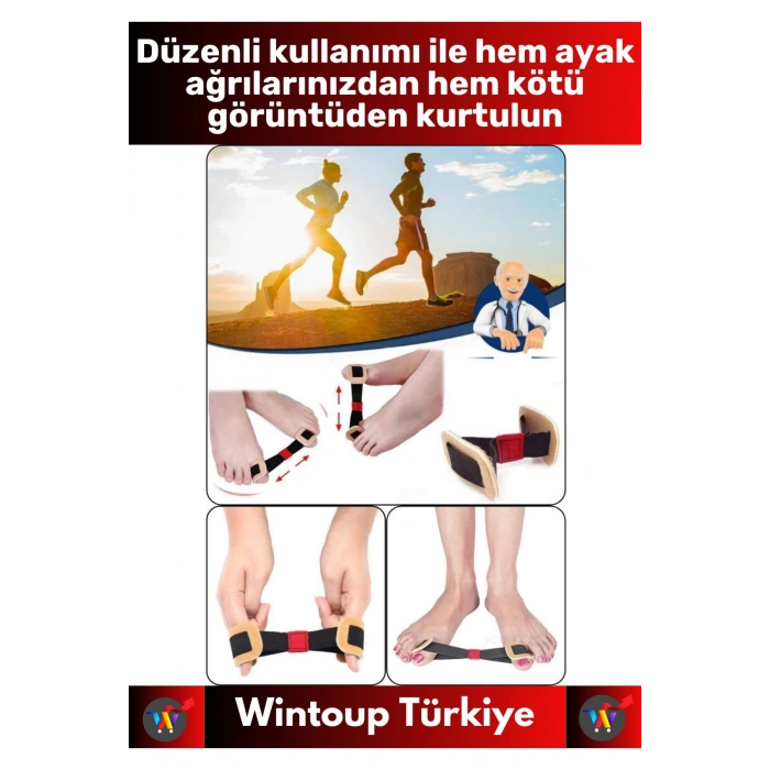 Premium Ortopedik Ekstra Yumuşak Rahat Bunyon Ayak Baş Parmak Egzersiz Fizyoterapi Direnç Lastiği