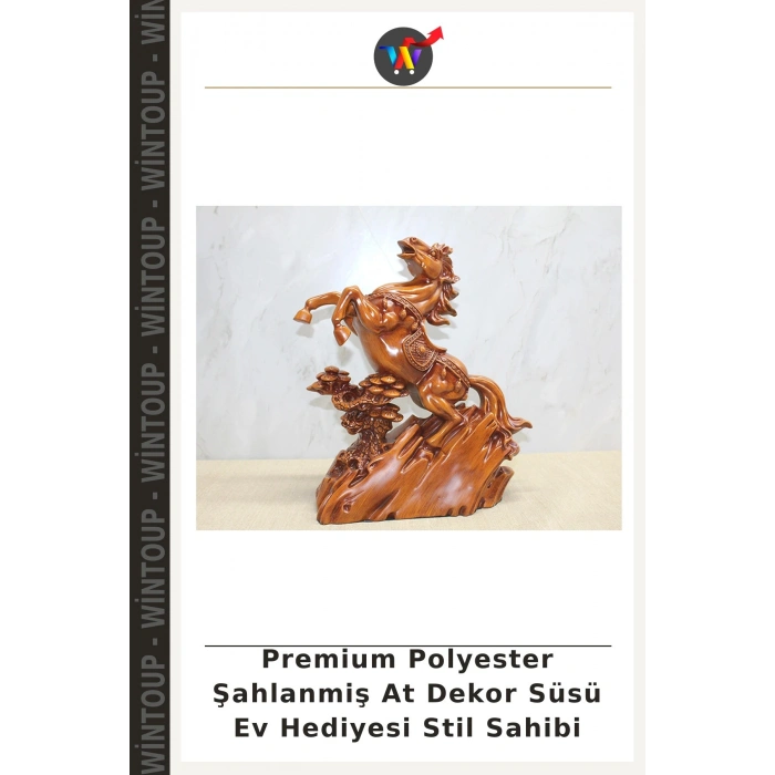 Premium Polyester Şahlanmiş At Dekor Süsü Ev Hediyesi Stil Sahibi