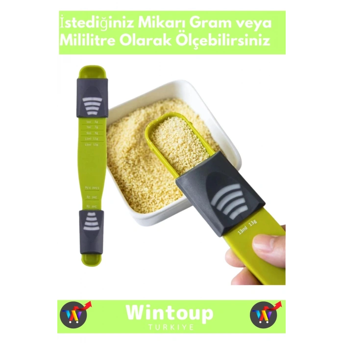 Premium Seri Ayarlanabilir Gıda Hassas Ölçüm Kaşığı Kolay Ölçüm Mutfak Spor Kullanım 5 Gr/Ml