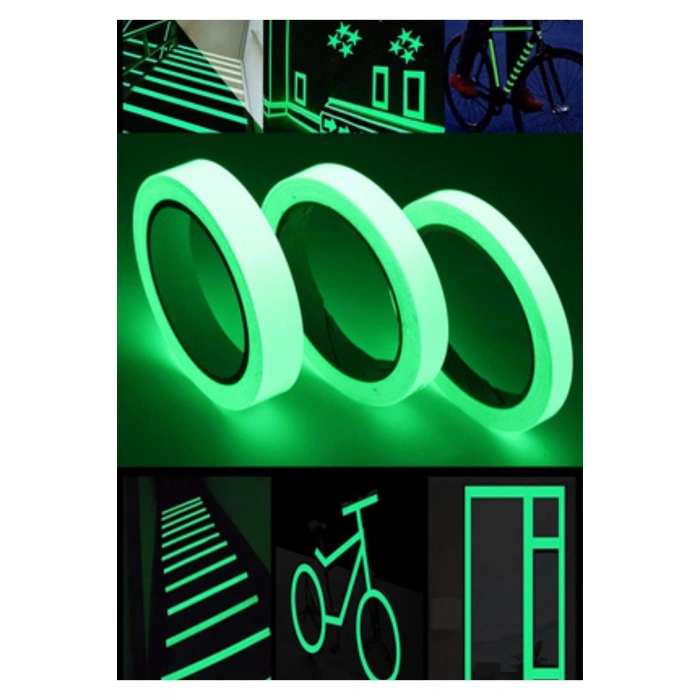 Premium Seri Karanlıkta Işık Veren Yansıyan 4 Mt Fosforlu Yeşil Şerit Yapışkanlı Reflektör Bant 2 Ad