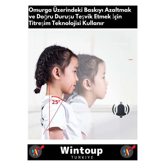 Premium Seri Kolay Kullanım Duruş Bozukluğu Düzeltme Korsesi Uyarı Sensörlü Titreşimli