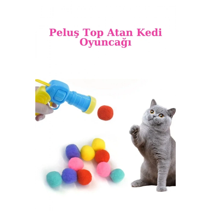 Premium Seri Peluş Top Atan Interaktif Kedi Oyuncağı
