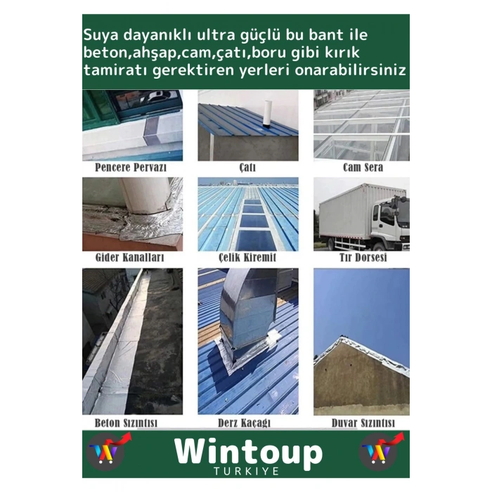 Premium Seri Süper Güçlü Su Geçirmez Sızdırmaz Yeşil Çok Amaçlı Tamir ve İzolasyon Bandı 48mm x 10m