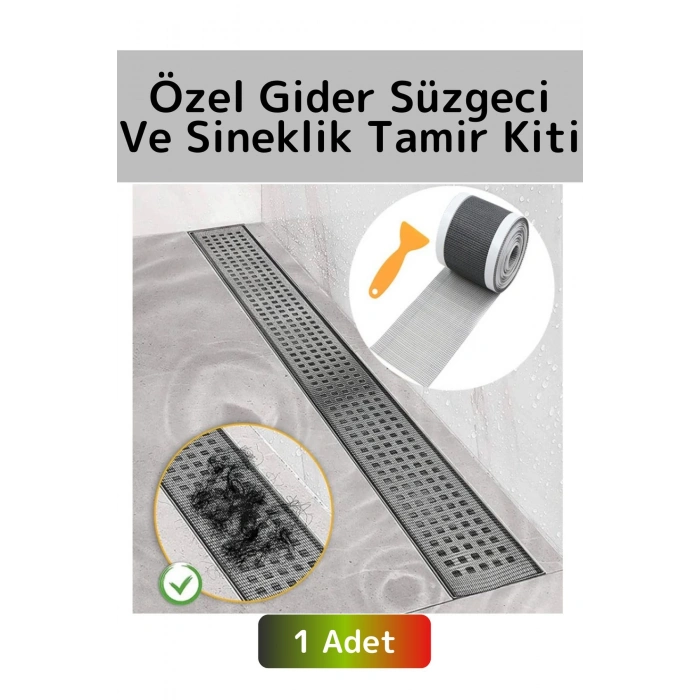 Premium Seri Suya Dayanıklı Gider Süzgeci Sineklik Tamir Kiti Bant 0.55 Mm 12 Cm X 4 Metre 1 Adet