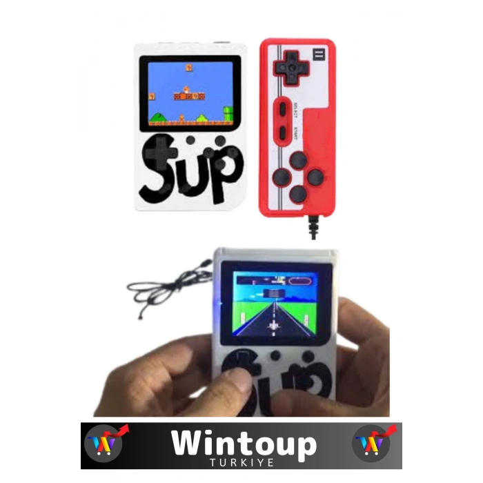 Premium Seri Taşınabilir Video Oyun Konsolu 400 Oyunlu Mini Atari Gameboy 2 Oyunculu Beyaz