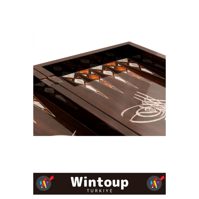 Premium Seri Yüksek Kaliteli Çizilmez Yıpranmaz Mıknatıslı Kapama Antik Osmanlı Turası Tavla Takımı