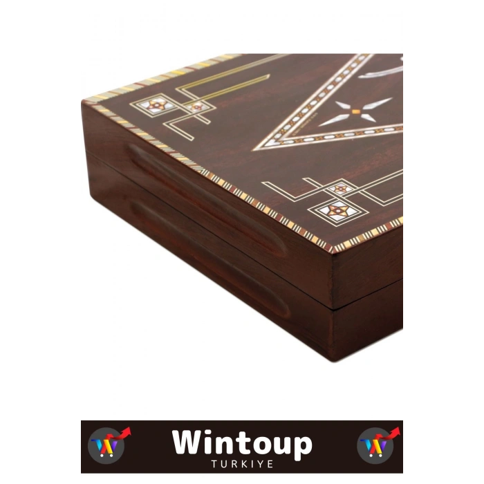 Premium Seri Yüksek Kaliteli Çizilmez Yıpranmaz Mıknatıslı Kapama Antik Osmanlı Turası Tavla Takımı