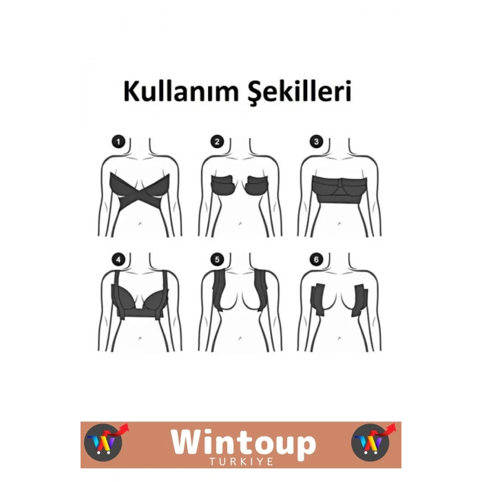 Premium Tüm Ciltler İçin İç Göstermez Ten Rengi Askısız Sütyen Tasarım Göğüs Dikleştirici Bant 5 M