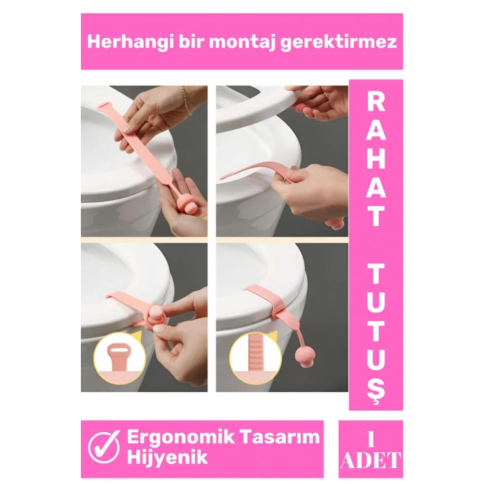 Premium Tüm Klozetlerle Uyumlu Ergonomik Rahat Tutuş Mantar Tasarım Hijyenik Klozet Kaldırma Aparatı