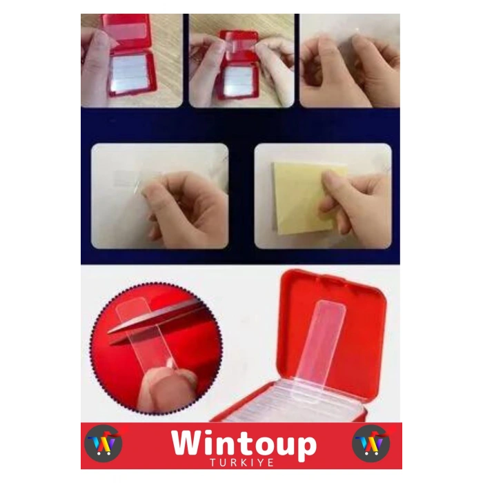 Premium Ultra Güçlü Üretim Suya&Toza Dayanıklı İz Bırakmaz Nano Jel Çift Taraflı Bant 60lı Kutu