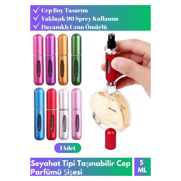 Premium Üretim Dayanıklı Uzun Ömürlü 5l Doldurulabilir Çanta Boy Mini Cep Parfüm Şişesi 5Ml