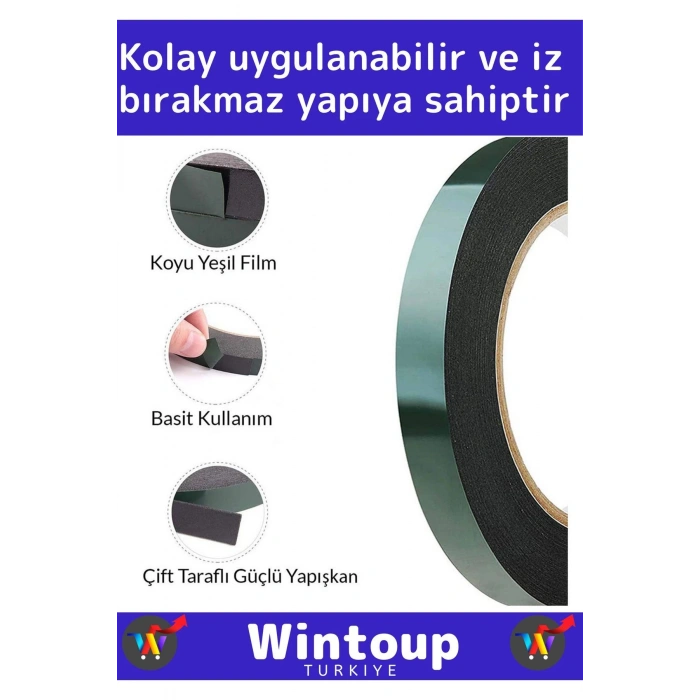 Premium Üretim Süper İz Bırakmaz Elastik Model Çift Taraflı 36mm-10Metre Akrilik Köpük Bant 5li