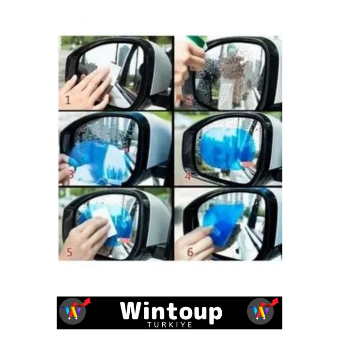 Premium Uzun Ömürlü Araç Yan Ayna Yağmur Kaydırmaz Cam Film 1 Çift