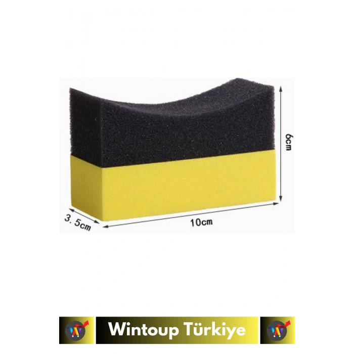 Premium Uzun Ömürlü Ekstra Parlak Oto İç Dış Otomobil Trim Lastik Temizleme Parlatma Süngeri 2 Adet