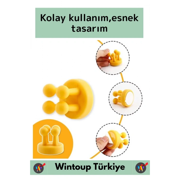 Premium Uzun Ömürlü Silikon Çok Amaçlı Yapışkanlı Duvara Yapıştırılabilir Pratik Tutucu Klips 20Adet