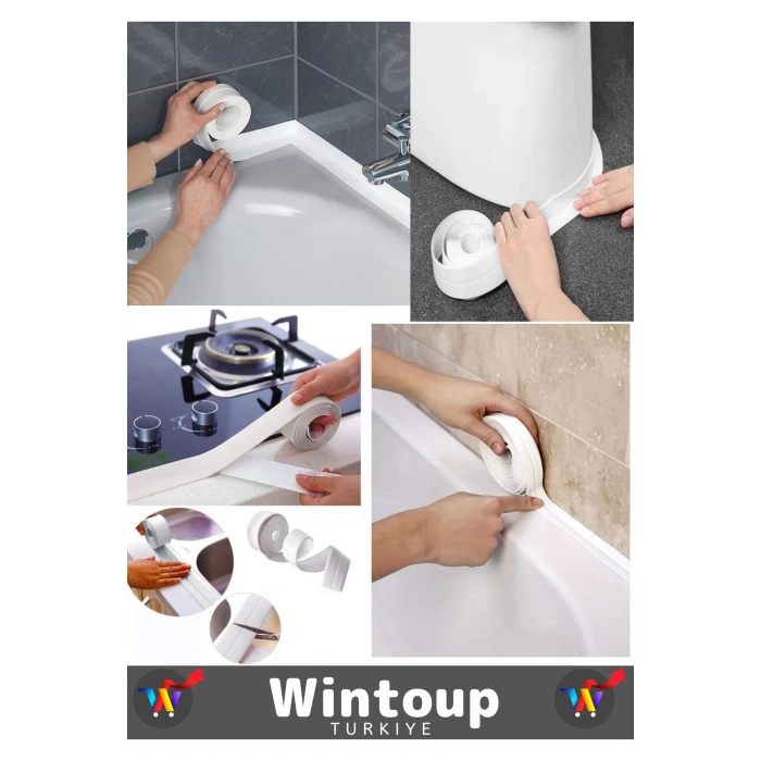 Premium Uzun Ömürlü Suya Dayanıklı 3.2 Metre Mutfak Lavabo Pencere Tezgah Kenar Süper Yalıtım Bandı